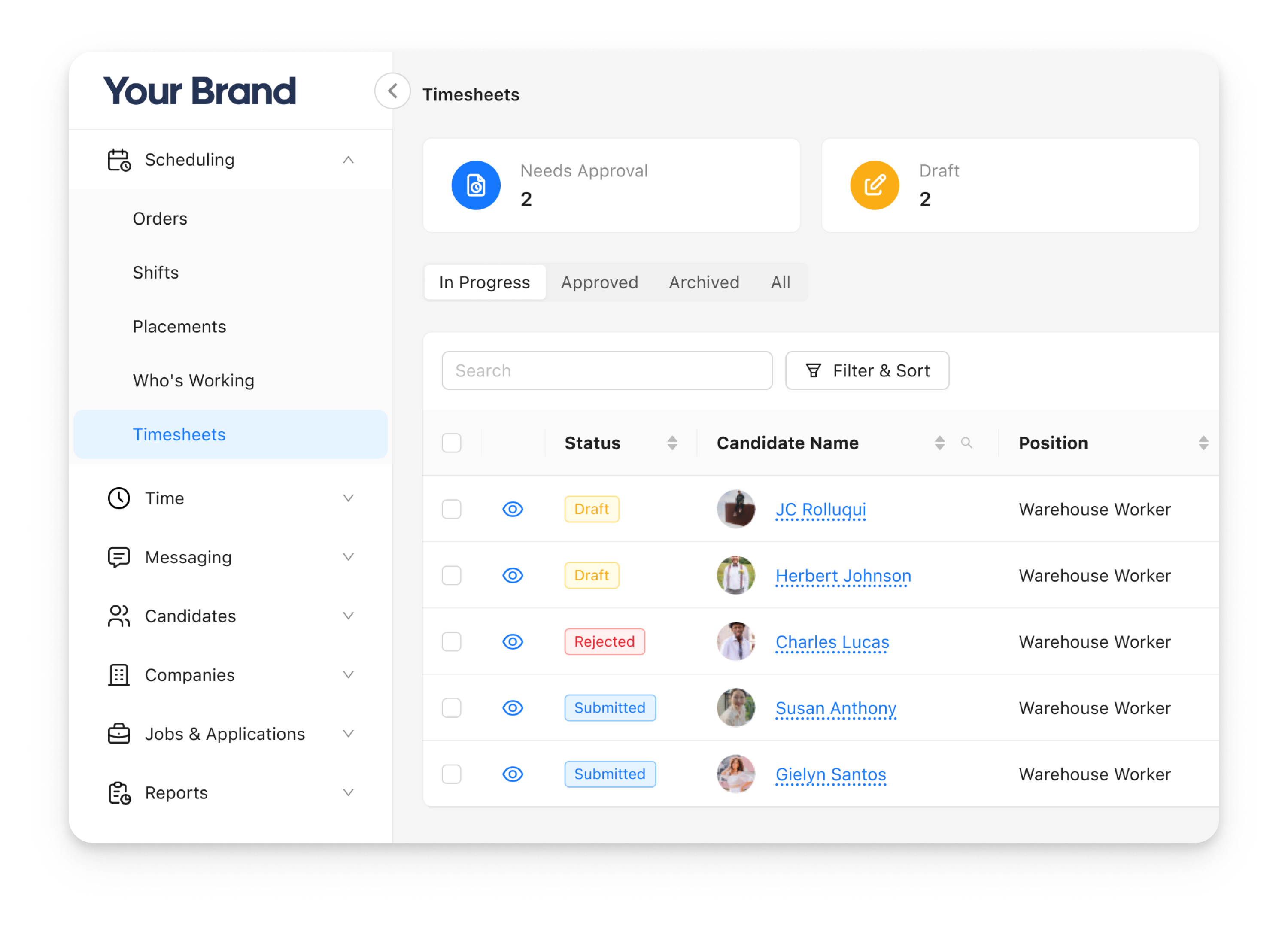 Recruiter Console screenshot